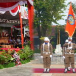 Marhaen Djumadi, saat bertindak sebagai inspektur upacara peringatan Hari Jadi Ke-1088 Nganjuk 2025