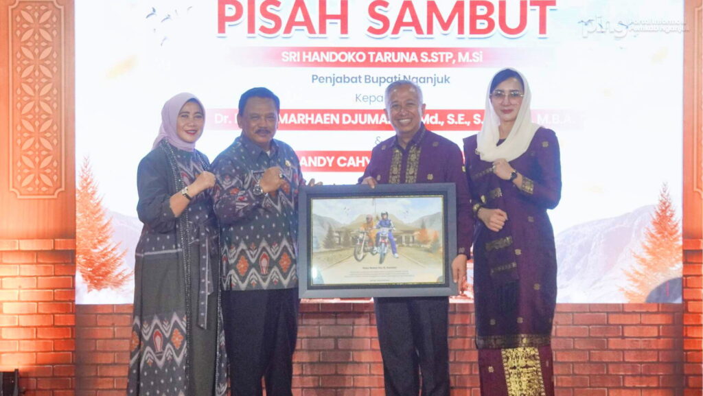 Kang Marhaen, Bupati Terpilih, pisah Sambut Purna Tugas Pj. Bupati Nganjuk Srihandoko Taruna.