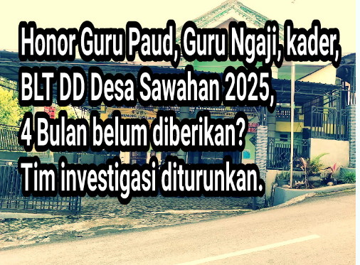 Honor Guru Paud, Guru Ngaji, kader, BLT DD Desa Sawahan 2025, 4 Bulan Belum Diberikan? Tim investigasi diturunkan.