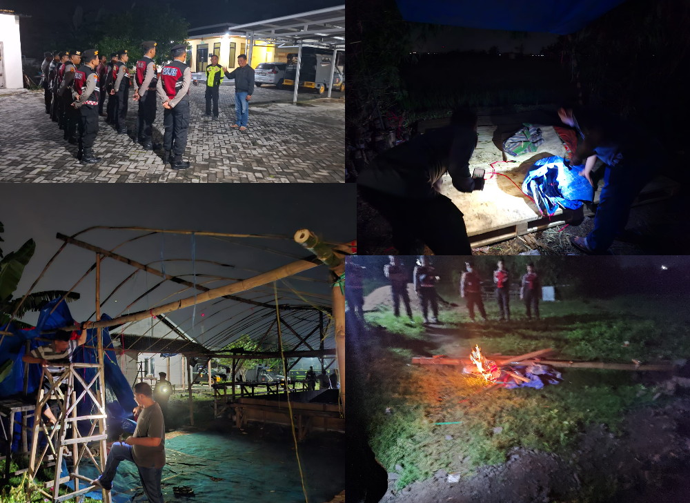 Polsek Sukomoro dan Samapta Polres Nganjuk Bongkar Arena Judi Sabung Ayam dan Dadu