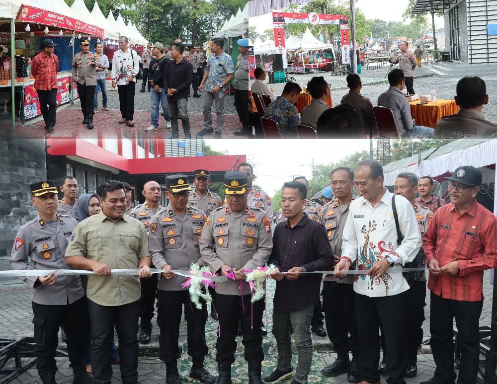Meriah! Polres Nganjuk Buka Bazar UMKM dan Festival Musik Pelajar di GOR Bung Karno