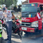 Polres Nganjuk Ajak Pengendara Kibarkan Semangat Kemerdekaan di Jalan