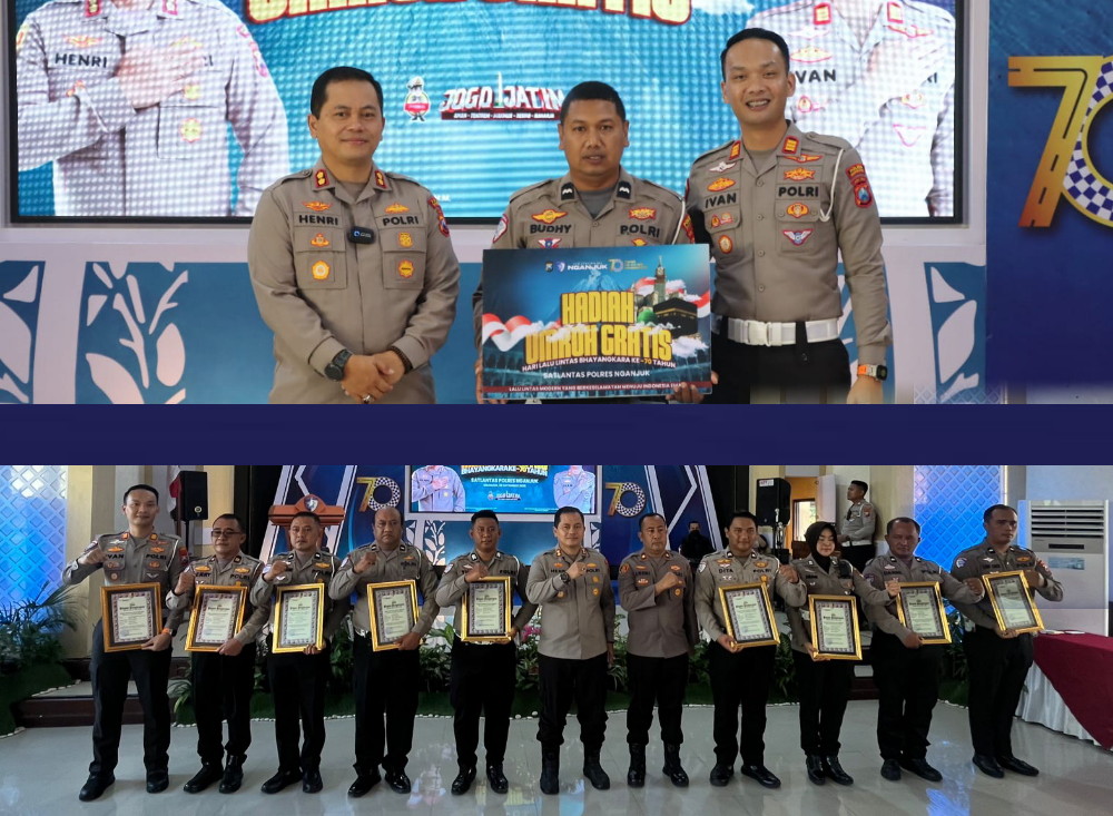 Kapolres Nganjuk Hadiahkan Umroh untuk Anggota Satlantas Berprestasi di Puncak HUT Lalu Lintas ke-70
