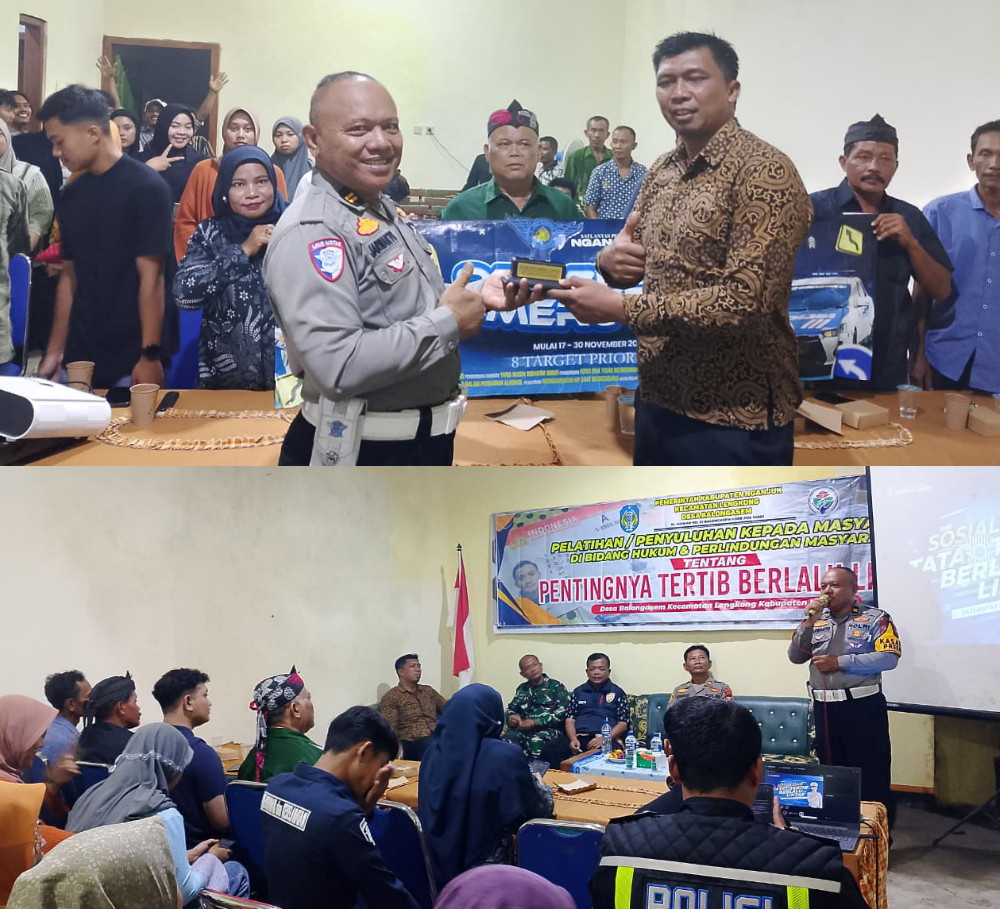 Polantas Menyapa: Satlantas Polres Nganjuk Sosialisasikan Tertib Lalu Lintas dan Ops Zebra Semeru 2025 kepada Warga Balongasem