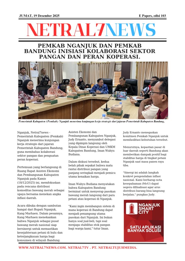 Pemkab Nganjuk dan Pemkab Bandung Inisiasi Kolaborasi Sektor Pangan dan Peran Koperasi.