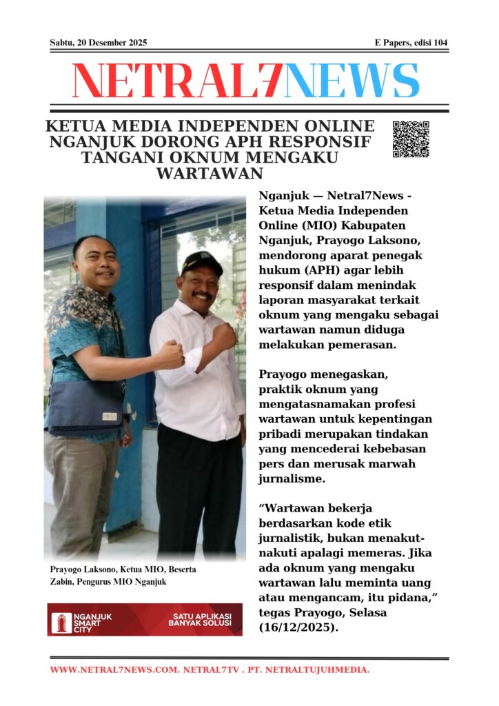 Ketua Media Independen Online Nganjuk Dorong APH Responsif Tangani Oknum Mengaku Wartawan