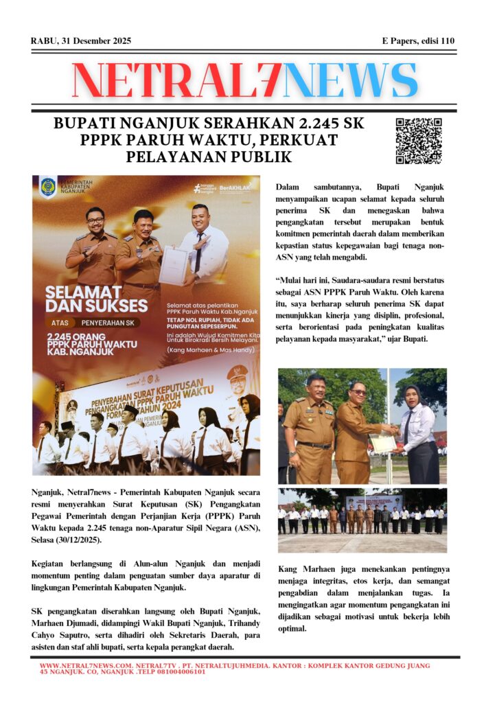 Bupati Nganjuk Serahkan 2.245 SK PPPK Paruh Waktu, Perkuat Pelayanan Publik