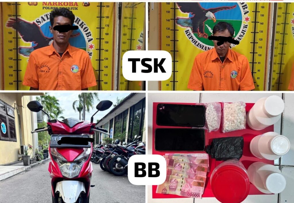Polres Nganjuk Bongkar Sindikat Pengedar Sabu dan Pil Dobel L di Baron