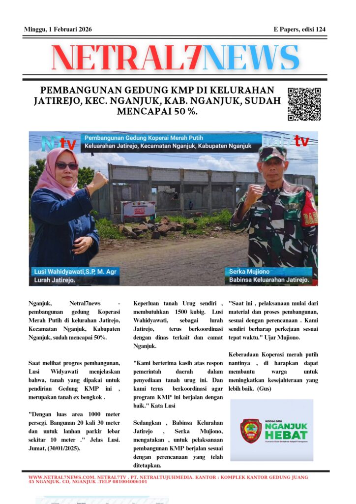 Pembangunan Gedung KMP di Kelurahan Jatirejo, Kec. Nganjuk, Kab. Nganjuk, Sudah Mencapai 50 %.