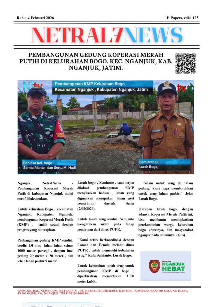 Pembangunan Gedung Koperasi Merah Putih di Kelurahan Bogo. Kec. Nganjuk, Kab. Nganjuk, Jatim.