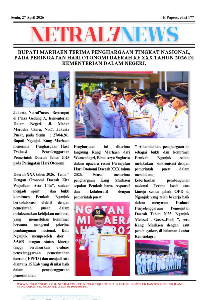 Bupati Marhaen Terima Penghargaan Tingkat Nasional, pada Peringatan Hari Otonomi Daerah ke XXX Tahun 2026 di Kementerian Dalam Negeri.