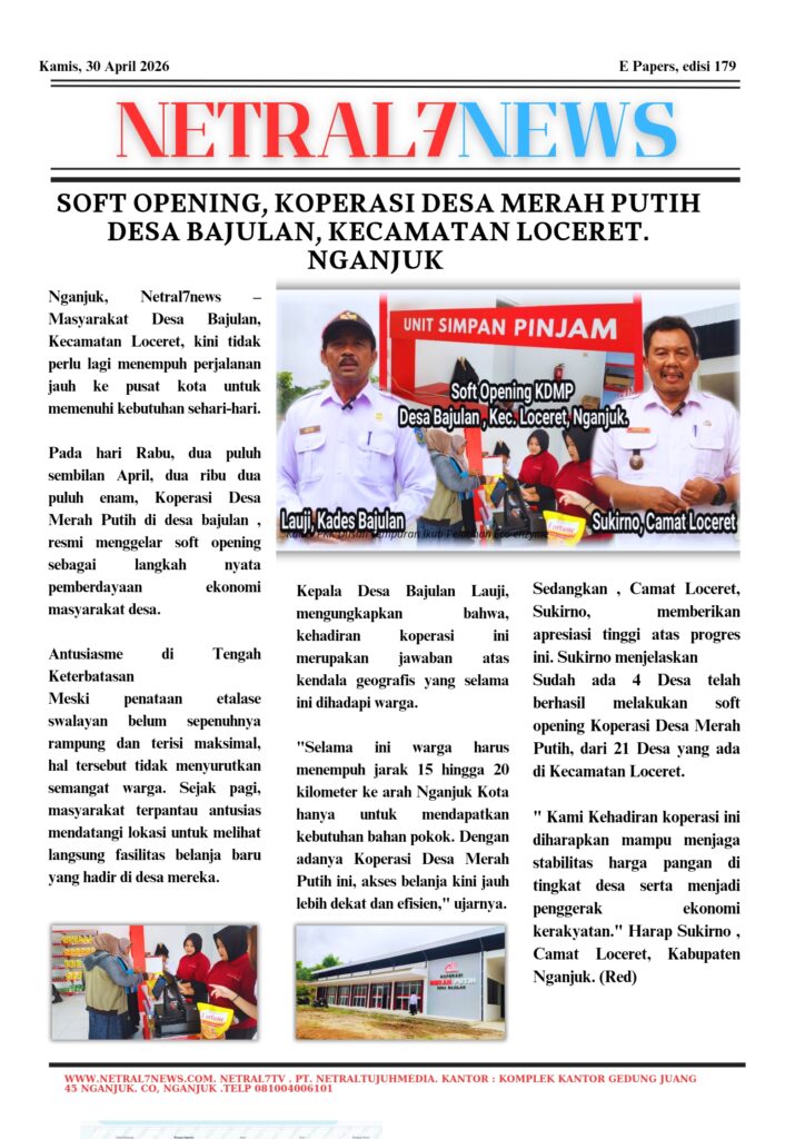 Soft Opening, Koperasi Desa Merah Putih Desa Bajulan, Kecamatan Loceret. Nganjuk .