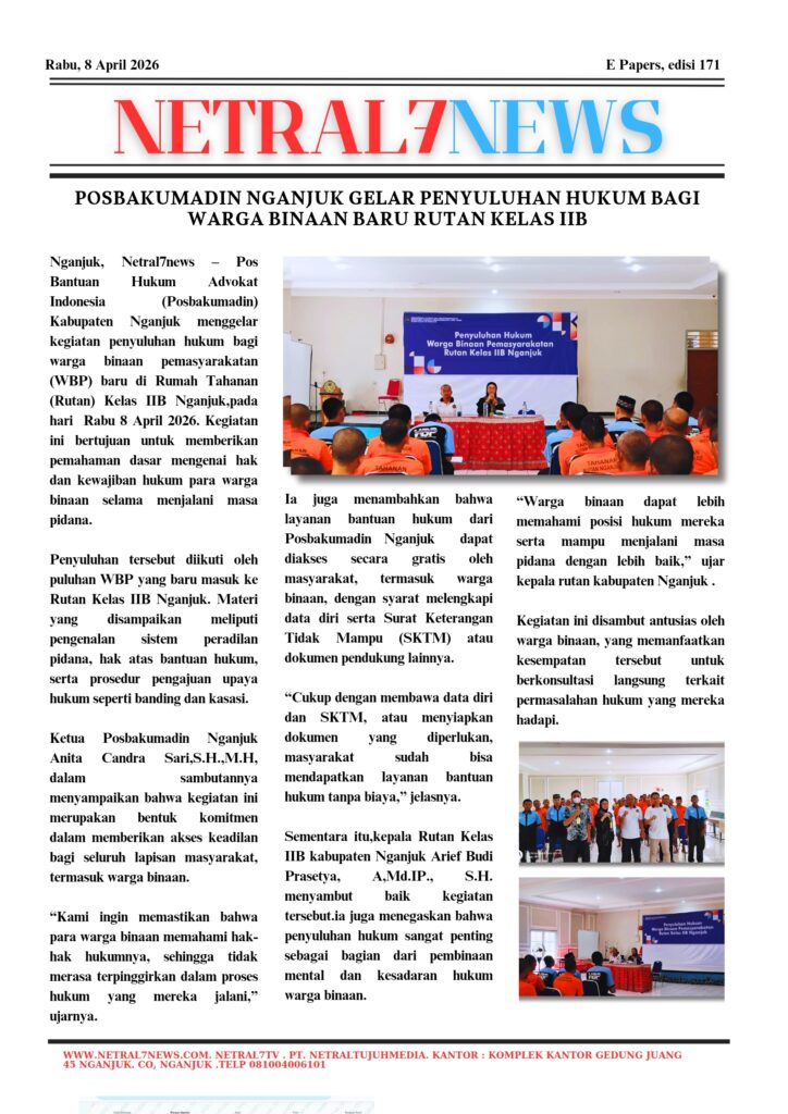Posbakumadin Nganjuk Gelar Penyuluhan Hukum bagi Warga Binaan Baru Rutan Kelas IIB