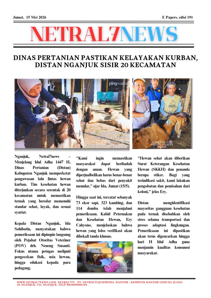 Dinas Pertanian Pastikan Kelayakan Kurban, Distan Nganjuk Sisir 20 Kecamatan