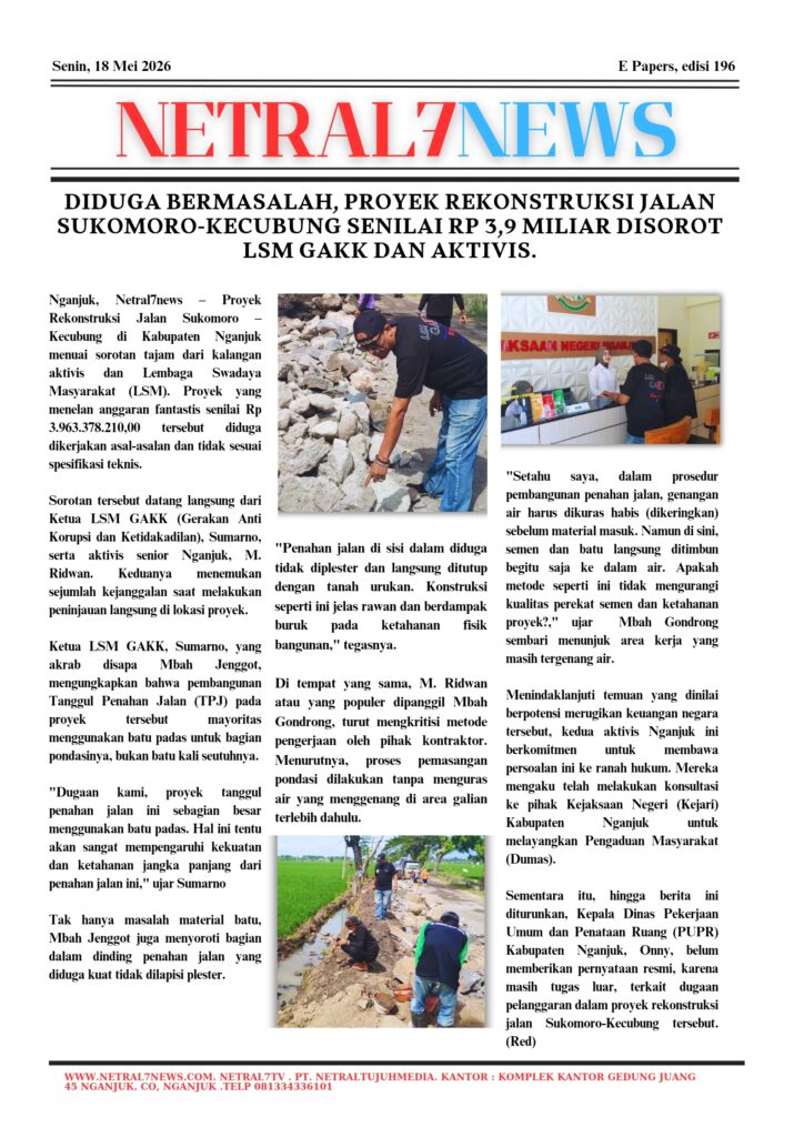 Diduga Bermasalah, Proyek Rekonstruksi Jalan Sukomoro-Kecubung Senilai Rp 3,9 Miliar Disorot LSM GAKK dan Aktivis.