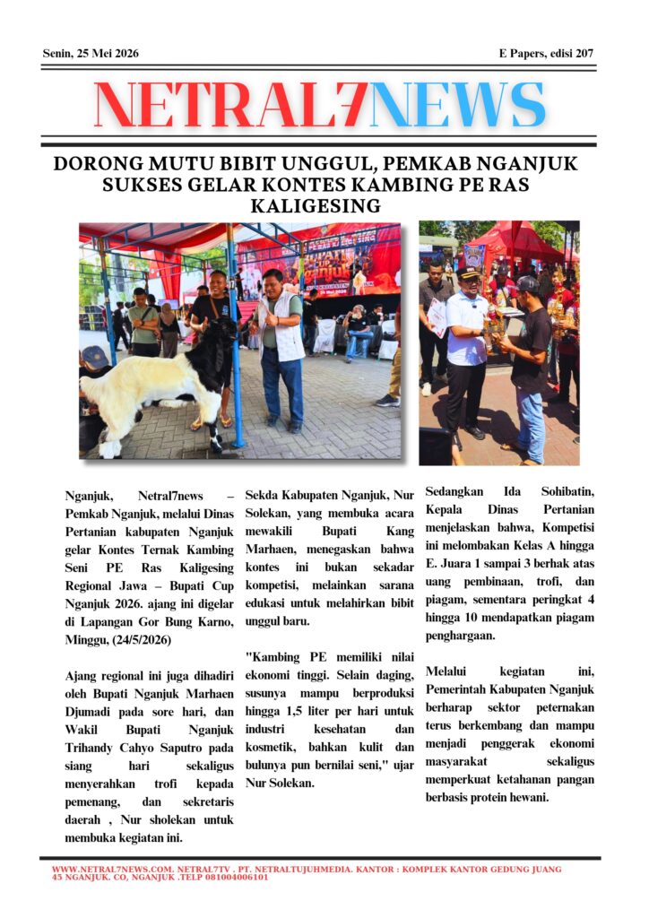 Dorong Mutu Bibit Unggul, Pemkab Nganjuk, Melalui Dinas Pertanian ,Sukses Gelar Kontes Kambing PE Ras Kaligesing