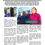Apresiasi Langkah Tegas Polres Nganjuk, Praktisi Hukum Prayogo Laksono Dukung Penuh pemberantasan Mafia BBM Subsidi