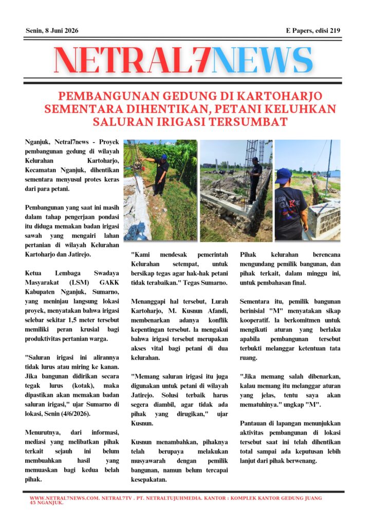 Pembangunan Gedung di Kartoharjo Sementara Dihentikan, Petani Keluhkan Saluran Irigasi Tersumbat