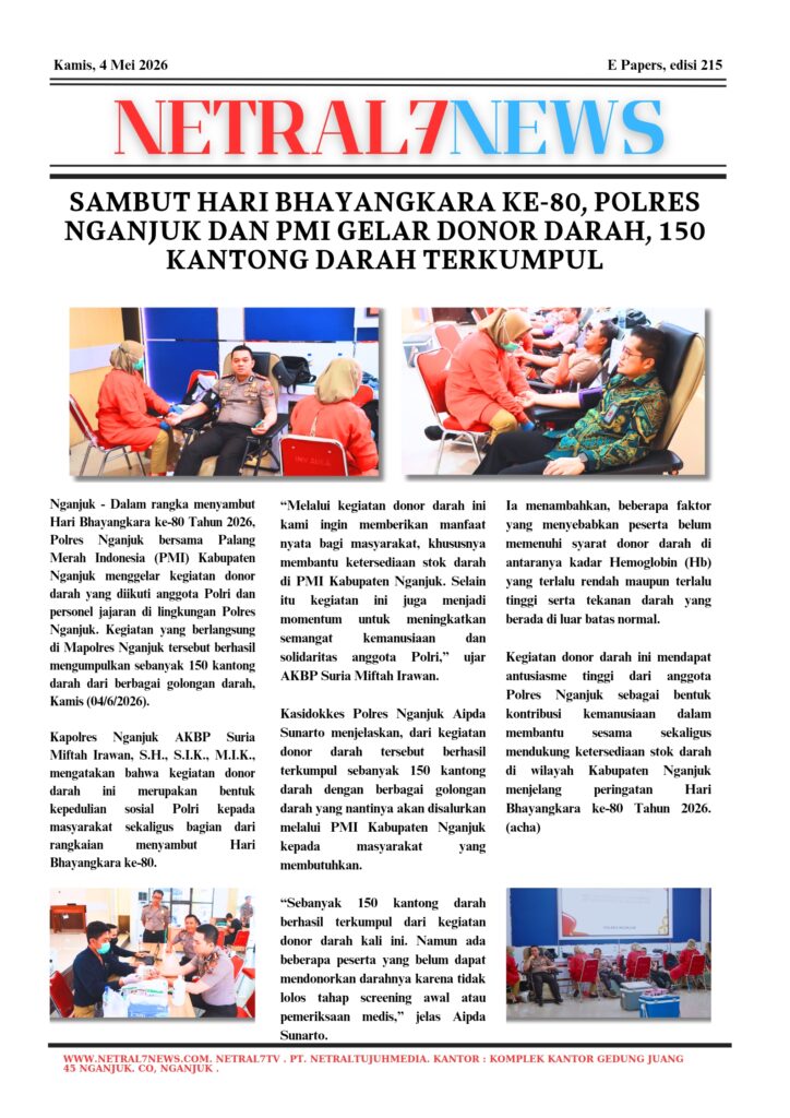Sambut Hari Bhayangkara ke-80, Polres Nganjuk dan PMI Gelar Donor Darah, 150 Kantong Darah Terkumpul